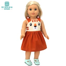Doll Clothes Fashion T Shirt Pants Cartoon Dress Fits 45cm American Doll Toy Accessories Gift Girls