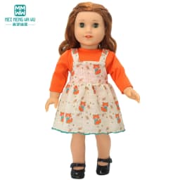 Doll Clothes Fashion T Shirt Pants Cartoon Dress Fits 45cm American Doll Toy Accessories Gift Girls
