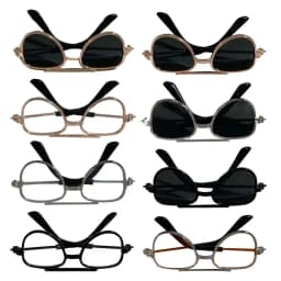 Fashion Double Beam Doll Glasses For 1/3 1/4 BJD Dolls Accessories Vintage Miniature Pilot Glasses 10CM Plush Doll Eyeglasses