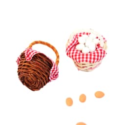 1Set 1:12 Dollhouse Miniature Egg Basket Duck Egg Frame Kitchen Food Model Pretend Play Toy Dollhouse Accessories