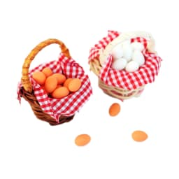 1Set 1:12 Dollhouse Miniature Egg Basket Duck Egg Frame Kitchen Food Model Pretend Play Toy Dollhouse Accessories
