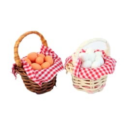 1Set 1:12 Dollhouse Miniature Egg Basket Duck Egg Frame Kitchen Food Model Pretend Play Toy Dollhouse Accessories