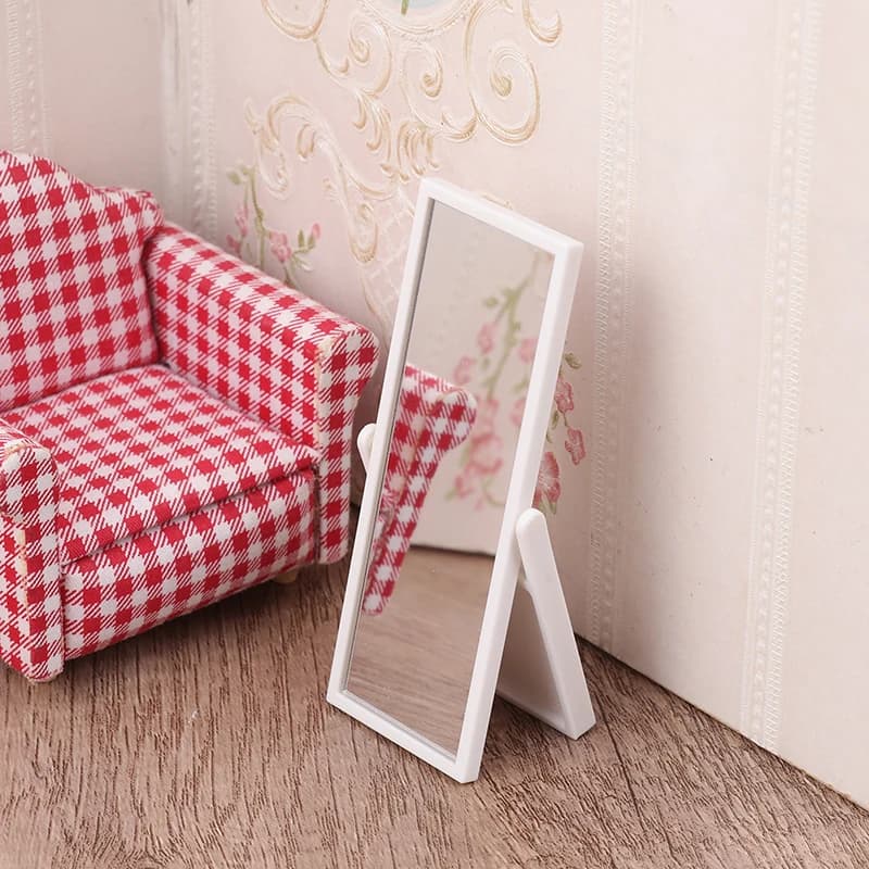 1:12 Dollhouse Simulation Full Length Mirror Miniature Furniture Decoration Dolls House Accessories For Kids Toy