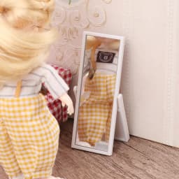 1:12 Dollhouse Simulation Full Length Mirror Miniature Furniture Decoration Dolls House Accessories For Kids Toy