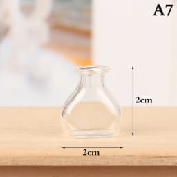 1/12 Scale Miniature Dollhouse Glass Vase Mini Stripe Wishing Glass Bottle Simulation Vase Model for Doll House Accessories Toy