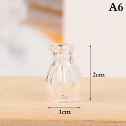 1/12 Scale Miniature Dollhouse Glass Vase Mini Stripe Wishing Glass Bottle Simulation Vase Model for Doll House Accessories Toy