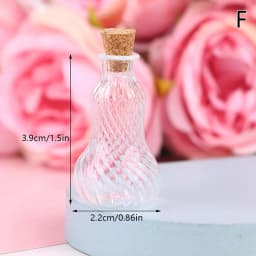 1/12 Scale Miniature Dollhouse Glass Vase Mini Stripe Wishing Glass Bottle Simulation Vase Model for Doll House Accessories Toy
