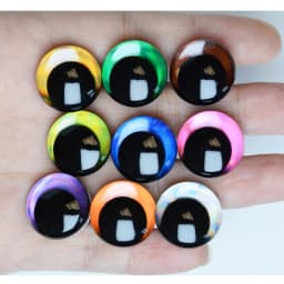20pcs 16mm 18mm 20mm 25mm 30mm Cartoon 3D glitter toy doll pupil eyes with washer --color size option