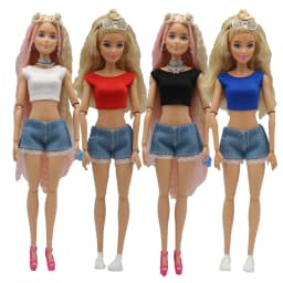 New Doll Clothing Accessories Floral Bubble Sleeve Puffy For 30 Cm Doll 1/6 Small Skirt Set 30Cm