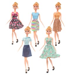 16pcs Set 30cm Doll Clothes And Accessories Include 4 Fashion Dresses 6 Crown 6 Necklace for 30cm Doll, Dressing Up