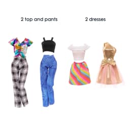16pcs Set 30cm Doll Clothes And Accessories Include 4 Fashion Dresses 6 Crown 6 Necklace for 30cm Doll, Dressing Up