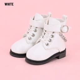 5CM Fashion Doll Leather Shoes Suitable for 1/6 BJD Dolls Casual Wearing Boots with Chain Decor DIY Doll Clothes Accessories