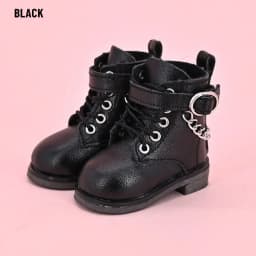 5CM Fashion Doll Leather Shoes Suitable for 1/6 BJD Dolls Casual Wearing Boots with Chain Decor DIY Doll Clothes Accessories