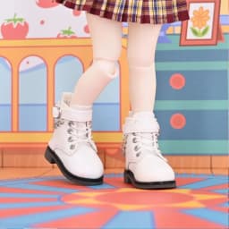 5CM Fashion Doll Leather Shoes Suitable for 1/6 BJD Dolls Casual Wearing Boots with Chain Decor DIY Doll Clothes Accessories
