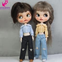 Blyth Doll Winter Coat Pants Jeans for Ob24 Ob22 Azone Blythe Doll Clothes