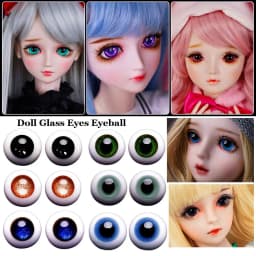 1pair 8mm 10mm 12mm 14mm Blue Black Glass Eyes Eyeball For BJD Doll DIY Doll Making Crafts Accessories Safety Animal Toy