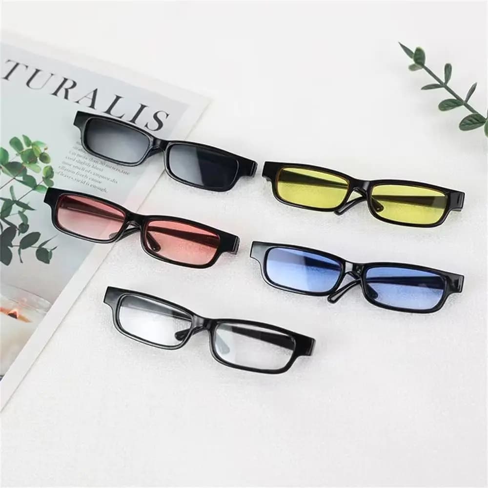 1PC Miniature Doll Glasses Lovely Eyewear Clear Lens Eyeglasses For Blythe Doll Accessories 20CM Plush Doll Glasses Accessory