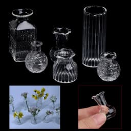 1:12 Dollhouse Miniature Flowerpot Vase Glass Basin DIY Furniture Toys