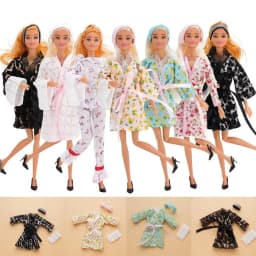 1Set Doll Bedroom Pajamas Bathrobe Clothes Summer Night Dress For 29-30cm Doll Fashion Sexy Sleep Wear DIY Doll Accessories