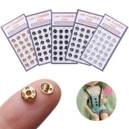 10/24 Pcs Mini Buttons For DIY Doll Clothes Tiny Metal Buckle Invisible Snap For 1/6 Doll Clothing Sewing Accessories