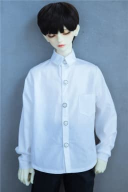 BJD Doll Clothes T-shirt Boys Handsome Stand Collar Top White Black Classic Color All-match 1/3 SD13 SD17 Gift Doll Accessories