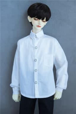 BJD Doll Clothes T-shirt Boys Handsome Stand Collar Top White Black Classic Color All-match 1/3 SD13 SD17 Gift Doll Accessories