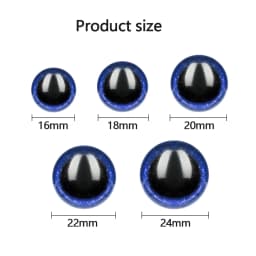 10pcs 3D Glitter Plastic Plush Safety Eyes For Toys Shinning Doll Eyeball For Amigurumi Bear Animal Puppet Dolls 6/18/20/22/24mm