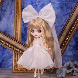 Outfits For ICY DBS Blyth Doll Rose Queen White Wedding Dress Suit 1/6 BJD Azone S OB24