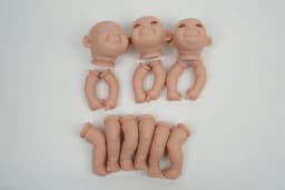 10-12 inch Mini Reborn Doll Kit 3 pieces Mini Triplet Unfinished Doll Parts with Body and eyes