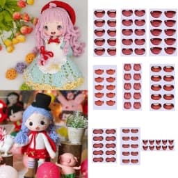 10 pcs Multi styles Cute Cartoon Mouth Stickers Anime Figurine Doll Face Organ Paster Decals DIY Glass Mouth Chips Paper