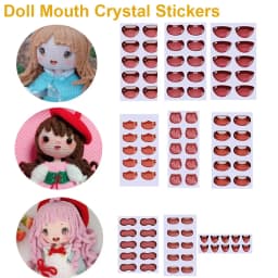 10 pcs Multi styles Cute Cartoon Mouth Stickers Anime Figurine Doll Face Organ Paster Decals DIY Glass Mouth Chips Paper