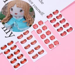 10 pcs Multi styles Cute Cartoon Mouth Stickers Anime Figurine Doll Face Organ Paster Decals DIY Glass Mouth Chips Paper
