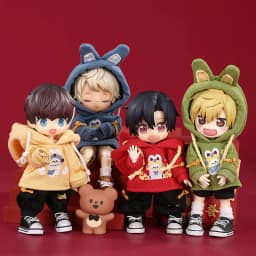 OB11 Clothes New Year's Rabbit Sweater Jacket Casual Pants for Obitsu11, Molly, GSC, UFdoll, YMY Body , 1/12bjd Accessories
