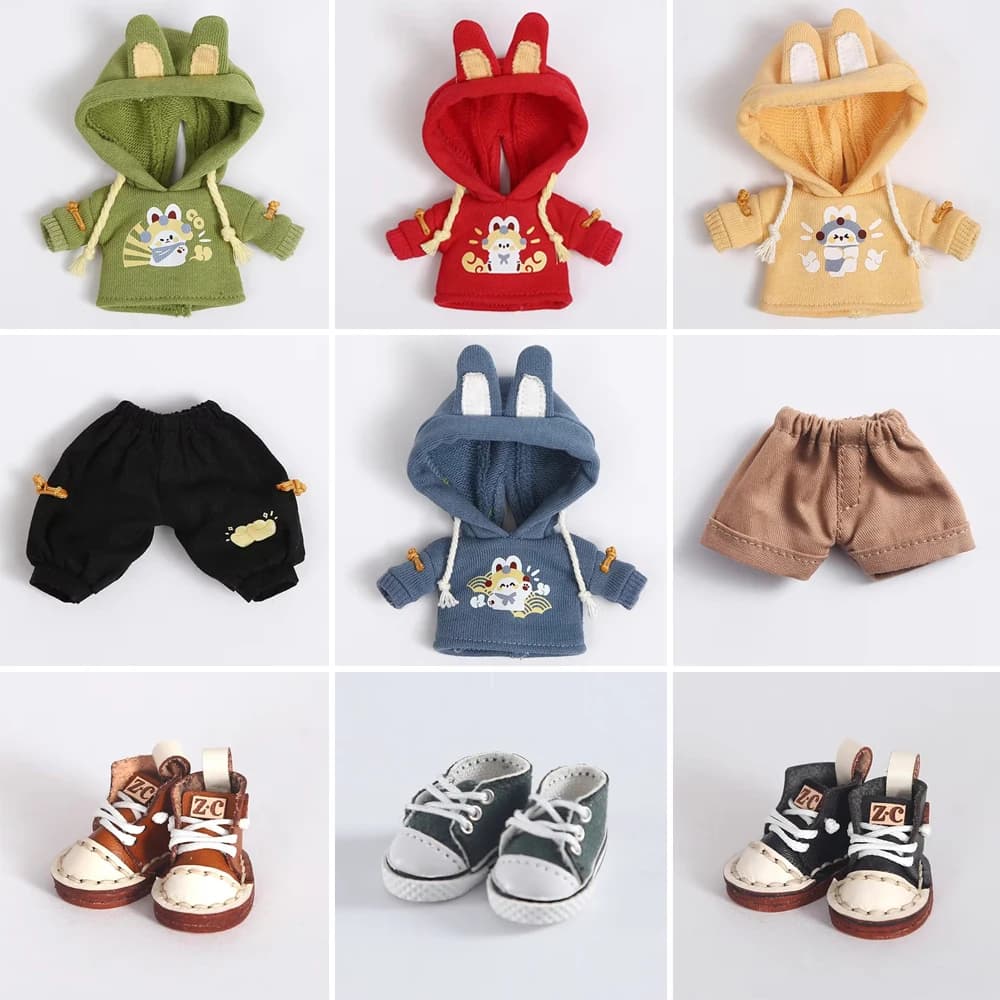 OB11 Clothes New Year's Rabbit Sweater Jacket Casual Pants for Obitsu11, Molly, GSC, UFdoll, YMY Body , 1/12bjd Accessories
