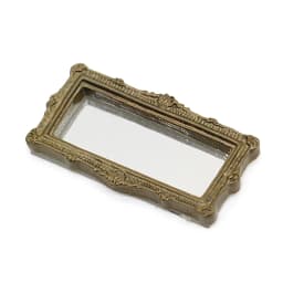 1Pcs 1:12 Dollhouse Miniature Mirror Vintage Square Carved Mirror Furniture Model Decor Toy Doll House Accessories