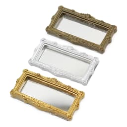 1Pcs 1:12 Dollhouse Miniature Mirror Vintage Square Carved Mirror Furniture Model Decor Toy Doll House Accessories