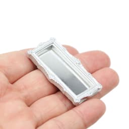 1Pcs 1:12 Dollhouse Miniature Mirror Vintage Square Carved Mirror Furniture Model Decor Toy Doll House Accessories