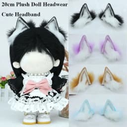 For 20CM Idol Doll Headwear Cute Plush Fur Cat Ear Headband For 14inch Doll Clothes Decor Kids Toys Clothes Accessories