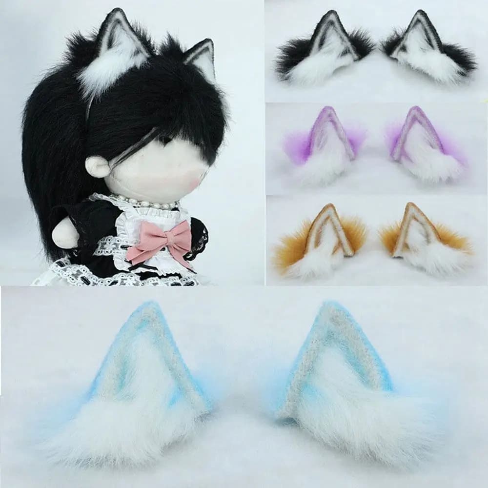 For 20CM Idol Doll Headwear Cute Plush Fur Cat Ear Headband For 14inch Doll Clothes Decor Kids Toys Clothes Accessories