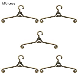 5Pcs Retro Doll Hangers Metal Mini Hangers For Ob11 Doll Clothes Dress Pants Accessories Dollhouse Furniture Bedroom Decor