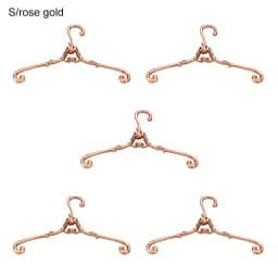 5Pcs Retro Doll Hangers Metal Mini Hangers For Ob11 Doll Clothes Dress Pants Accessories Dollhouse Furniture Bedroom Decor