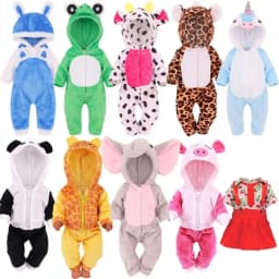 Elephant One-piece Suit Animal Shaped Plush Clothes For 18 inch American & 43 Cm Baby Dolls Clothes,Our Generation Toys