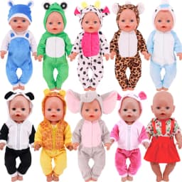 Elephant One-piece Suit Animal Shaped Plush Clothes For 18 inch American & 43 Cm Baby Dolls Clothes,Our Generation Toys