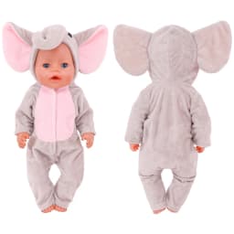 Elephant One-piece Suit Animal Shaped Plush Clothes For 18 inch American & 43 Cm Baby Dolls Clothes,Our Generation Toys