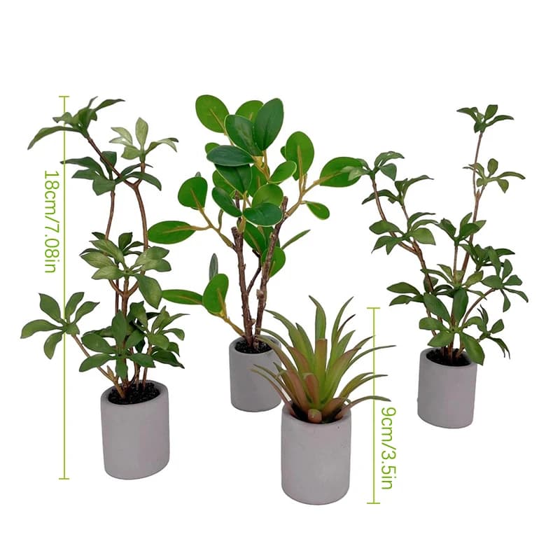 1 Pc Miniature Potted Plant Green Leafed Plant Pot Bonsai Home Garden Decor Toy Doll House Accessories