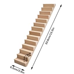 1:12 Dollhouse Wooden Miniature Staircase Mini No Handrail Stairs Furniture Model Decor Toy Doll House Accessories