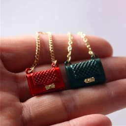 Fashion Miniature Bag For Doll Clothes Accessories Chain Handbag Lady Leather Bag Purse Accessories Dollhouse Girls Gift Toys
