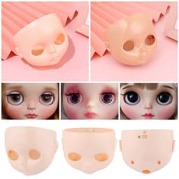 1PC 1/6 Blyth DIY Doll Factory Dolls Faceplate With Backplate 30cm Plastic Blyth No Makeup Face and Screw Toys Accessories