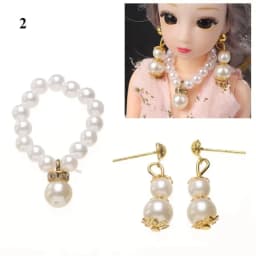1Set Doll Jewelry White Pearl Jewelry Necklace Bracelet For 1/6 Doll Fashion Decoration Earring For DIY Dolls Accessories