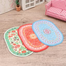 1:12 Dollhouse Miniature Round Floor Rug Cover Oval Carpet Floor Mat Model Bedroom Living Room Decor Toy Doll House Accessories
